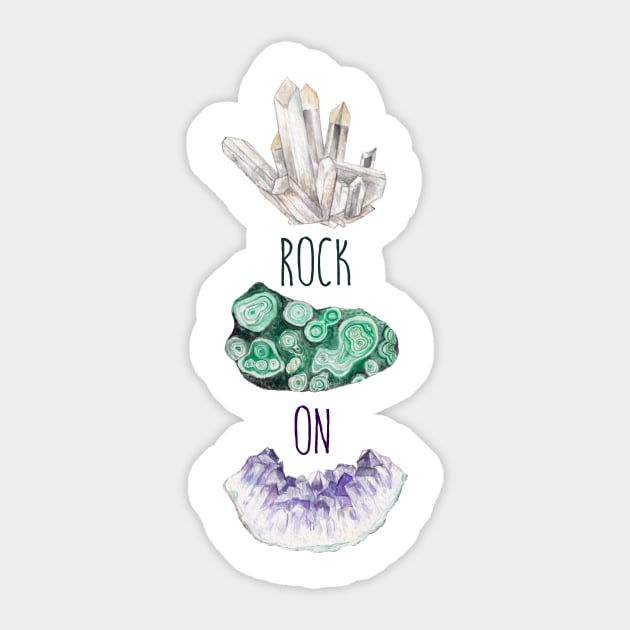 Rock On Malachite Quartz Amethyst Sticker by wanderinglaur